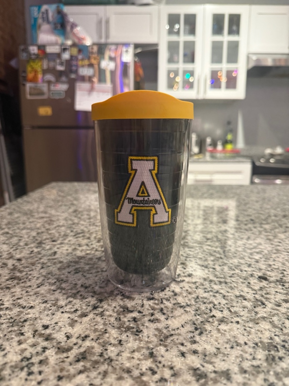 16 OZ Appalachian State Mountaineers Tumbler with Yellow Lid